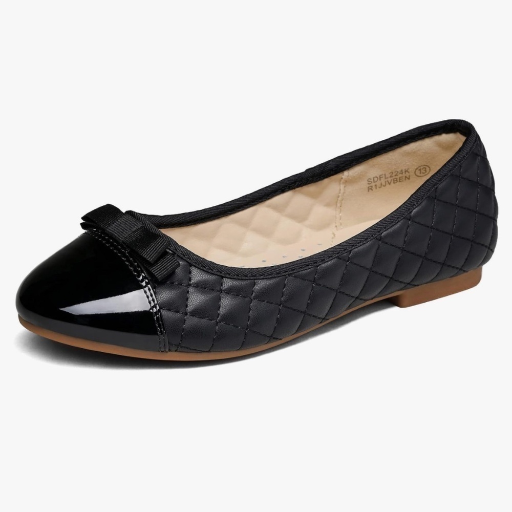 Dream Pairs Girl's Dress Shoes Black Ballet Flats Size 1